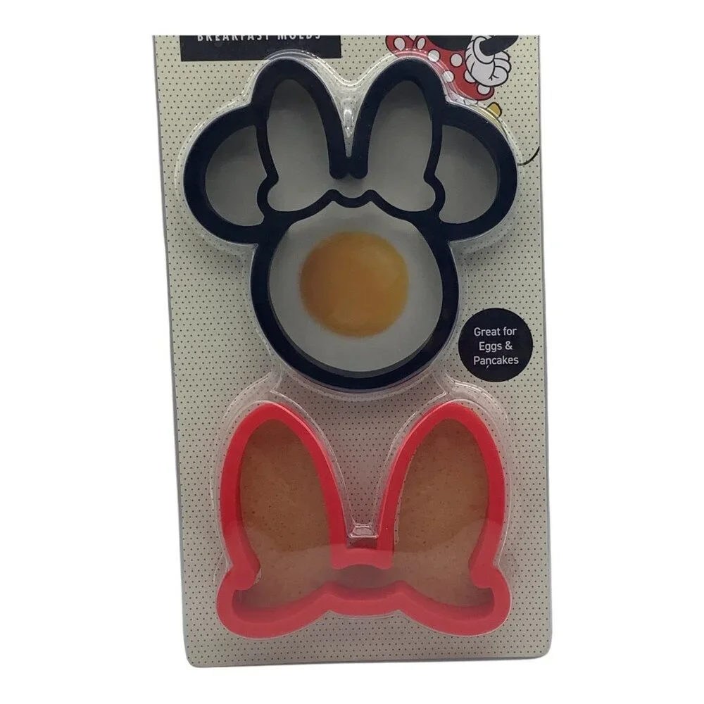 Disney Minnie Mouse 2 Silicone Breakfast Molds Pancakes or Eggs Black & Red 2021